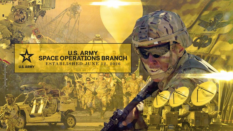 The Army established its new Space Operations Branch on June 12, marking a historic milestone in its continuous transformation to meet the challenges of modern, multidomain warfare. (U.S. Army graphic by Allen Meeks)