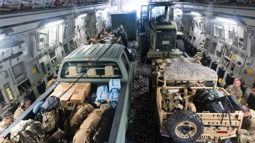 U.S. Air Force Airmen assigned to the 621st Contingency Response Wing mobilize a Contingency Response Element and board a C-17 Globemaster III in support of Venezuela’s disaster relief response at Joint Base McGuire-Dix-Lakehurst, New Jersey, June 27, 2026.