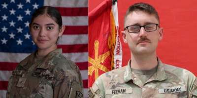 1st Lt. Tyler Feehan and Pvt. Isabella Gonzales