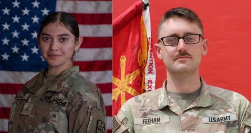 1st Lt. Tyler Feehan and Pvt. Isabella Gonzales