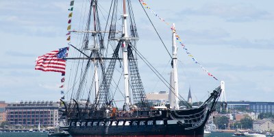 USS Constitution sails in Boston Harbor in honor of Independence Day. USS Constitution is the world’s oldest commissioned warship afloat and serves as America’s Ship of State.