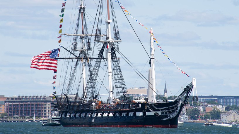 USS Constitution sails in Boston Harbor in honor of Independence Day. USS Constitution is the world’s oldest commissioned warship afloat and serves as America’s Ship of State.