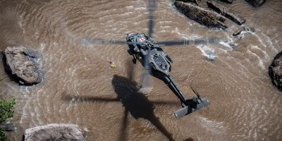 Members of the West Virginia National Guard’s Company C., 2-104th General Support Aviation Battalion conduct swift water rescue operations training and certification during their annual training period at Camp Dawson, Kingwood, West Virginia, July 17, 2025