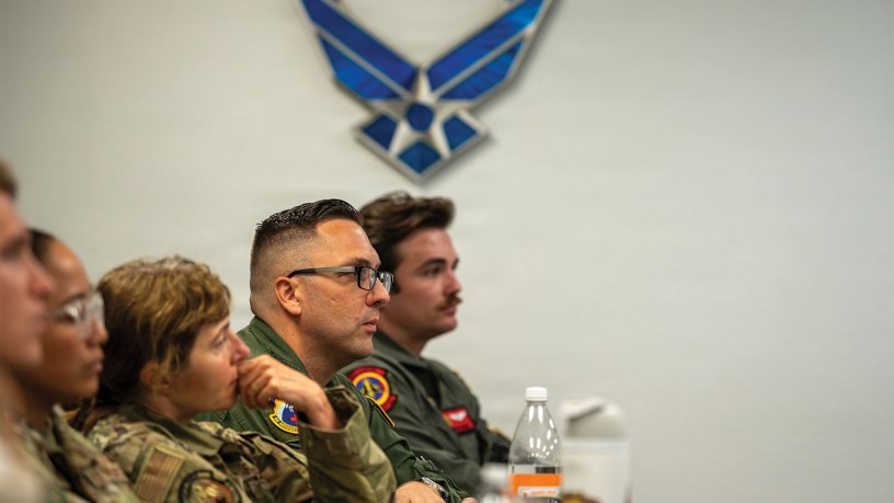 U.S. Air Force officers assigned to various units attend a First Term Officer Course at Travis Air Force Base, California, June 17, 2026.