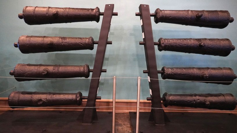 In early 2021, U.S. Army Corps of Engineers dredge crews working on the Savannah Harbor Expansion Project (SHEP) unexpectedly lifted a cannon from the riverbed during dredging operations. Another scoop, and two more followed. Dredging was stopped and all together, 21 cannon were brought up from the riverbed after almost 250 years.