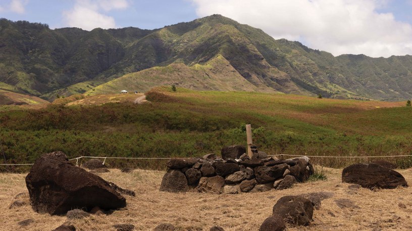 A photo of Makua Valley, a sacred Native Hawaiian site known as the birthplace of humanity and where ancestral spirits depart, was among the most affected areas, with most roadways damaged by the storm in spring 2026 taken on July 7, 2026, at Makua Valley, Hawaii.