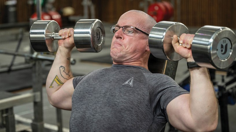 U.S. Space Force 1st Lt. Thomas Moriarty, 53rd Space Operations Squadron Detachment 4 operations officer, works out in a gym in Honolulu, Hawaii, July 8, 2026. Moriarty is the latest USA Powerlifting Hawaii champion, setting six records during his competition. (U.S. Air Force photo by Senior Airman Aden Brown)