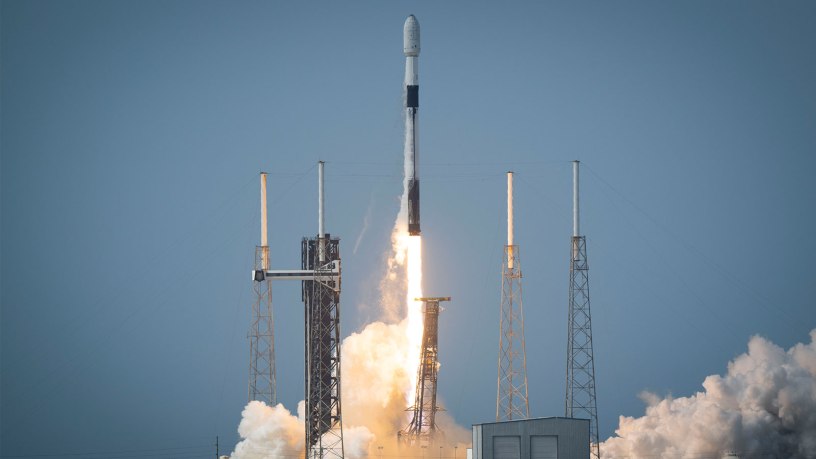 The Robotic Servicing of Geosynchronous Satellite (RSGS) payload, on board SpaceLogistic’s, a Northrop Grumman company, Mission Robotic Vehicle (MRV), launches from the U.S. Space Force Station in Cape Canaveral, Fla., July 21, 2026.