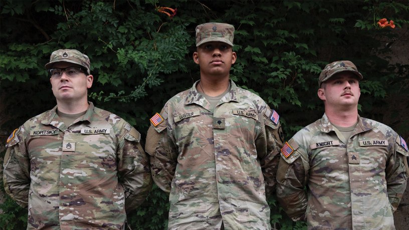 U.S. Soldiers with the Arkansas National Guard, assigned to Joint Task Force-District of Columbia, in support of the DC Safe and Beautiful mission, pose for a photo in Arlington, VA, July 30, 2026.