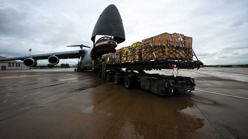 Airmen from the 433rd Airlift Wing and Wright-Patterson Air Force Base offloaded hazardous narcotics from a 433rd AW C-5M Super Galaxy during a joint interagency mission, Operation Burnout, on May 20, 2026, at Wright-Patterson AFB, Ohio.