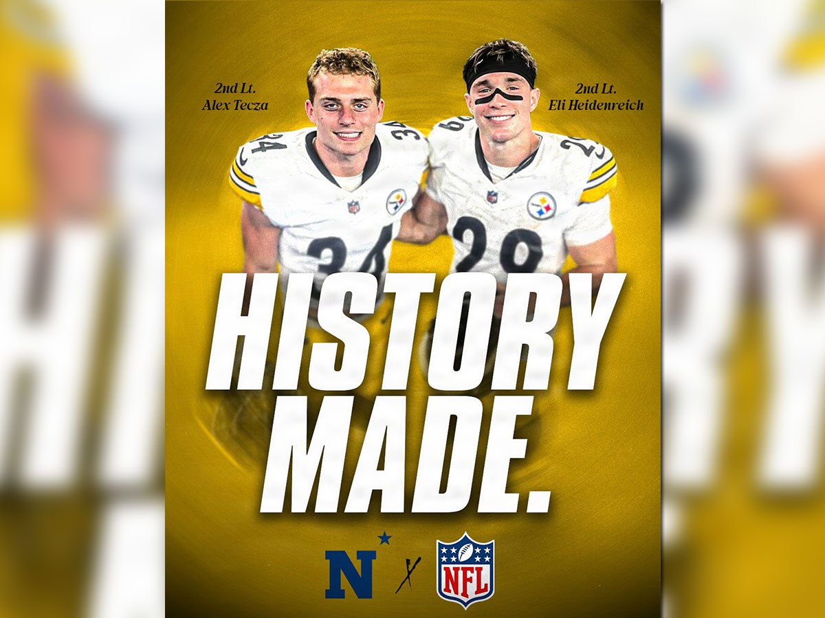 Marines and Naval Academy Graduates Heidenreich and Tecza Make History in NFL Preseason&nbsp;Game