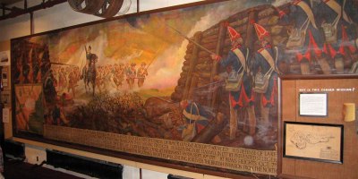 The painting " Benedict Arnold, Triumphant at Saratoga," by military artist George Gray depicts the moment on Oct. 7, 1777 when American General Benedict Arnold led the Continental Army to victory during the Battle of Bemis Heights, a part of the larger Battle of Saratoga.
