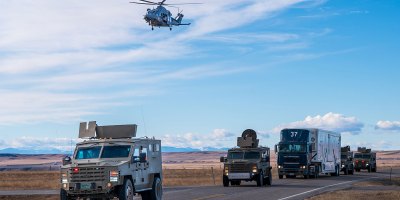 A U.S. Air Force MH-139 Grey Wolf assigned to the 40th Helicopter Squadron conducts its first operational mission alongside 341st Missile Security Operations Squadron convoys at Malmstrom Air Force Base, Montana, Jan. 8, 2026.