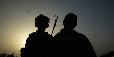 U.S. Army Soldiers assigned to Chosen Company, 2nd Battalion, 503rd Parachute Infantry Regiment, 173rd Mobile Brigade Combat Team, conduct unmanned aerial system training at Operating Location Bauchi, Nigeria, April 28, 2026.