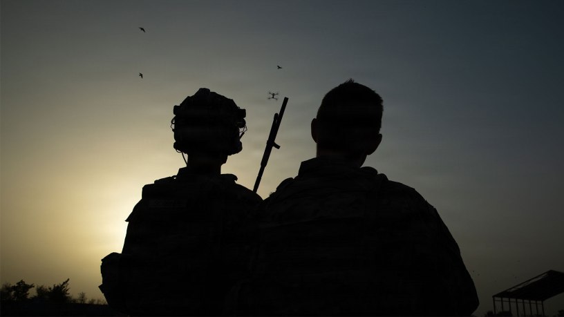U.S. Army Soldiers assigned to Chosen Company, 2nd Battalion, 503rd Parachute Infantry Regiment, 173rd Mobile Brigade Combat Team, conduct unmanned aerial system training at Operating Location Bauchi, Nigeria, April 28, 2026.