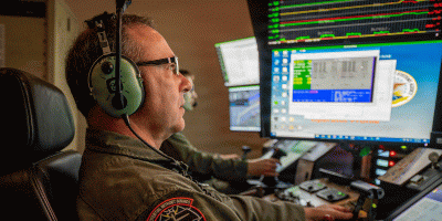 U.S. Air Force Master Sgt. Charles Skinner, a MQ-9 sensor operator assigned to the 108th Attack Squadron, 174th Attack Wing, operates an MQ-9 Reaper remotely piloted aircraft from Hancock Field Air National Guard Base in Syracuse, New York, July 9, 2026,