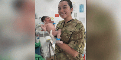 Sgt. Dallas Hayunga, the Noncommissioned Officer in Charge of the Family Care Unit at Evans Army Community Hospital, helped deliver babies during a three-week health-engagement mission in Panama. Hayunga was part of a 12-person team of U.S. Army medical professionals who deployed to Panama to exchange medical skills and strengthen partnerships with civilian healthcare providers.
