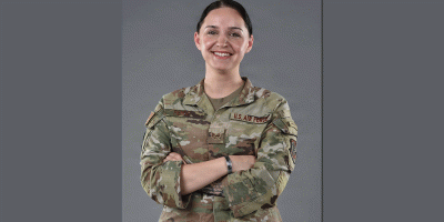 U.S. Air Force Staff Sgt. Abigail Fienco, 628th Logistics Readiness Squadron quality assurance evaluator, smiles for a photo at Joint Base Lindsey Graham, South Carolina, July 23, 2026.