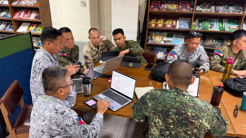 Students of Class 77, Command and General Staff College, Armed Forces of the Philippines conduct planning during the practical application portion of a Disaster Response training course, led by the U.S. Pacific Command’s Center for Excellence in Disaster Management and Humanitarian Assistance, at Camp Aguinaldo, Philippines 5 August.