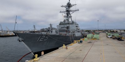 Arleigh Burke-class destroyer USS Jack H. Lucas (DDG 125), moored at Naval Base San Diego (NBSD), Aug. 28, 2026.