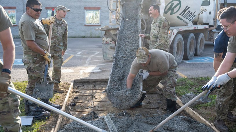 U.S. Air National Guard Airmen assigned to the 124th Civil Engineer Squadron, Idaho Air National Guard, complete infrastructure projects during a deployment for training at Canadian Forces Base Cold Lake, Alberta, Canada, Aug. 15-29, 2026.