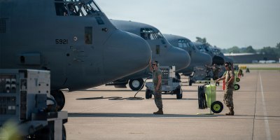 C-130 aircrews prepare for the “rodeo” portion of the third annual C-130 Air Reserve Component Fly-In and Rodeo at the Kentucky Air National Guard Base in Louisville, Ky., Aug. 6, 2026.