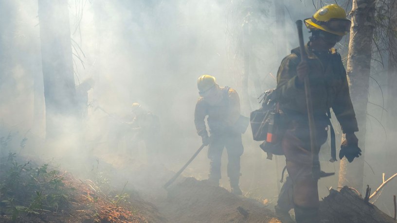 Washington National Guard members conduct wildland fire support operations to Washington Department of Natural Resources at the Little Giant Fire near Leavenworth, Wash., August 10, 2026.