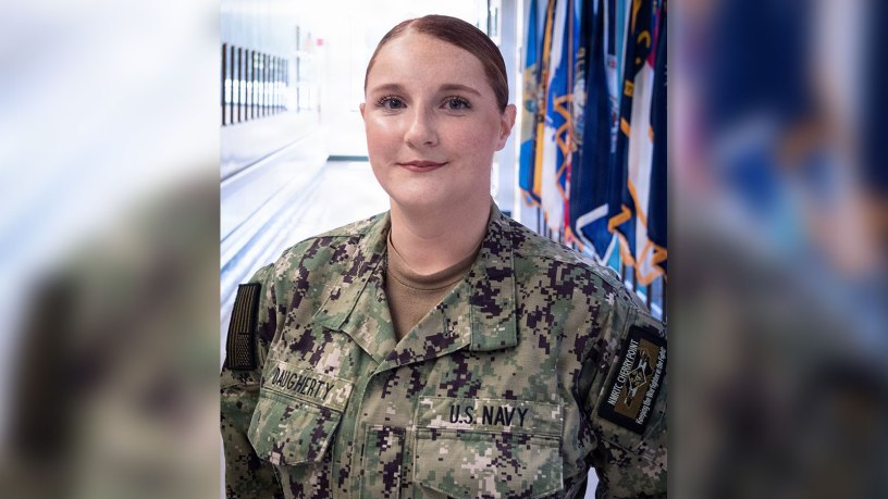 Hospital Corpsman Third Class Cheyenne Daugherty provided lifesaving aid to a motor vehicle accident victim in late August 2026, on I-95 near Lumberton, North Carolina.