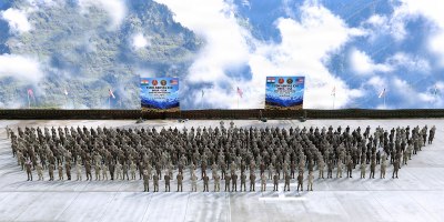 U.S. and Indian Army forces participate in the opening ceremony for Exercise Yudh Abhyas 2026 in Auli, India, Sept. 15, 2026.