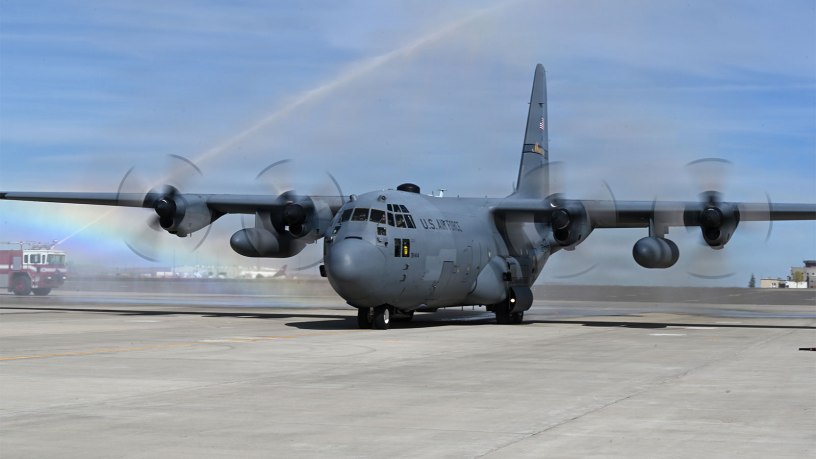 U.S. Airmen assigned to the Montana Air National Guard’s 120th Airlift Wing conduct the wing’s final tactical training flight with the C-130H Hercules over Montana, Oct. 3, 2026.