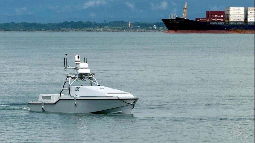 A Corsair unmanned surface vessel conducts coordinated operations in Panamanian waters, Oct. 8, 2026.