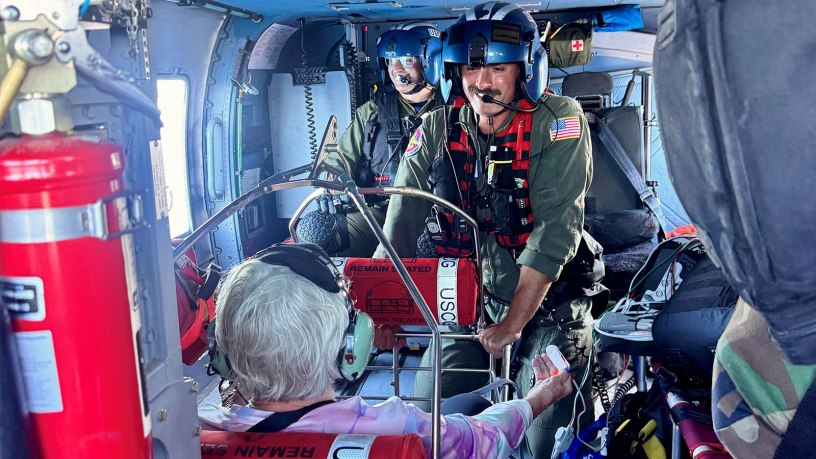 A Coast Guard Air Station Ventura air crew medically evacuated an ailing sportfishing vessel passenger 90 miles west of San Diego, Thursday night.